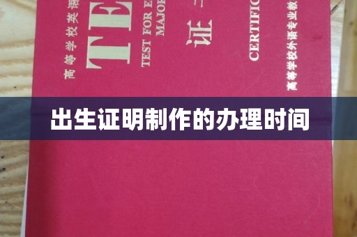 济宁出生证明制作的办理时间