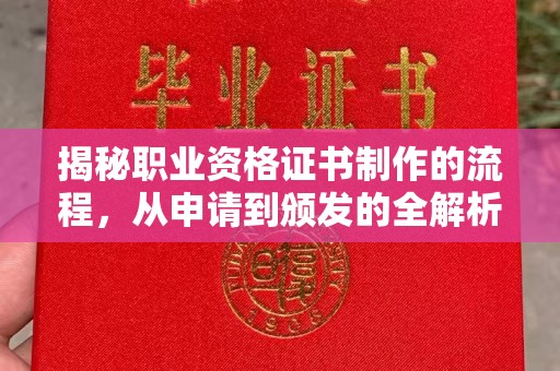 济宁揭秘职业资格证书制作的流程，从申请到颁发的全解析