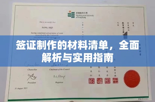 济宁签证制作的材料清单，全面解析与实用指南