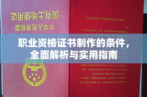 济宁职业资格证书制作的条件，全面解析与实用指南